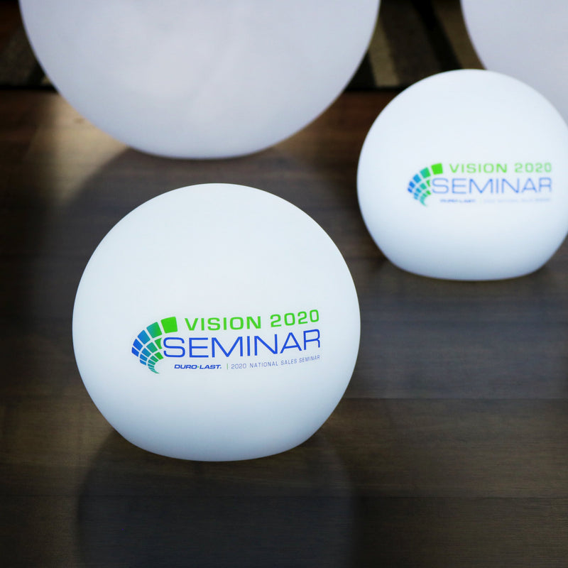 Custom Branded Corporate Centerpiece, Round Frameless LED Logo Light Box for Conference Signage, Business Event Decor, Awards Ceremony