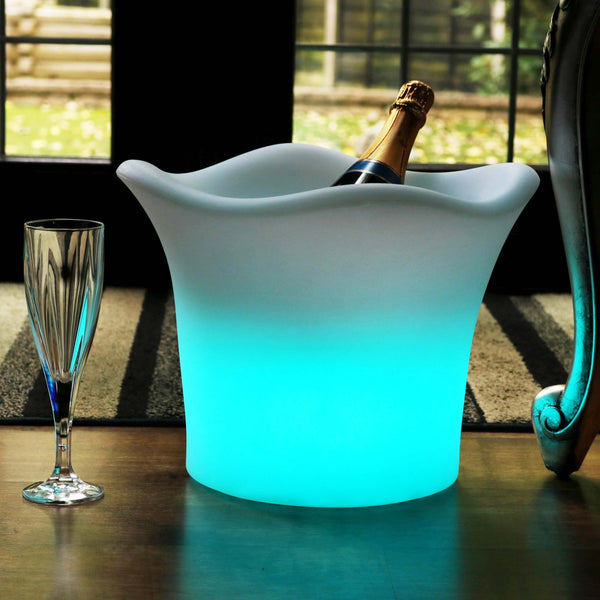 Illuminated LED Ice Bucket with Remote, Cordless, Outdoor
