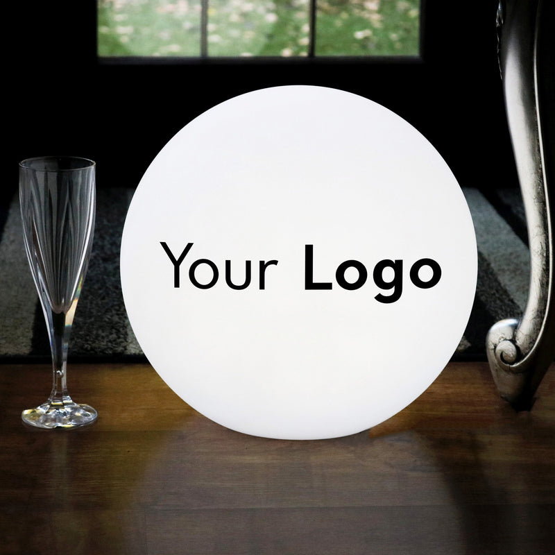 Branded LED Table Lamp, Personalised Colour Changing RGB Wireless Circular Lightbox Sign