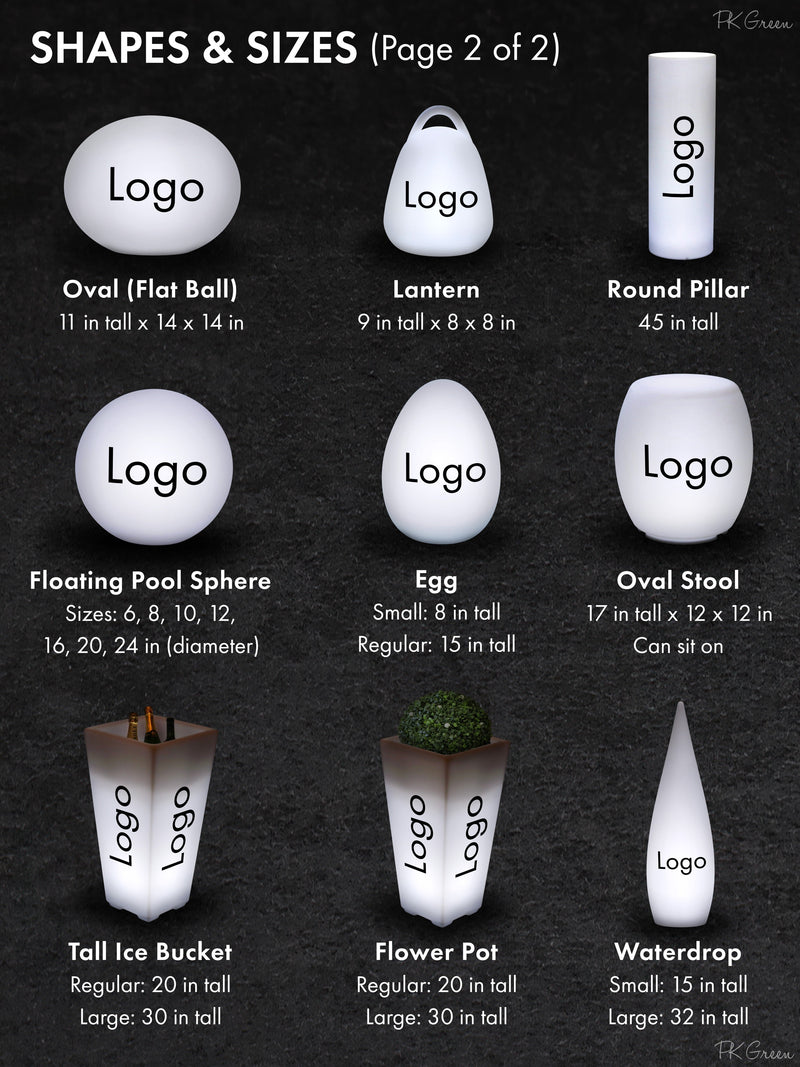 Personalized LED Ball Table Lamp, Branded Cordless Table Center, Round Logo Lightbox