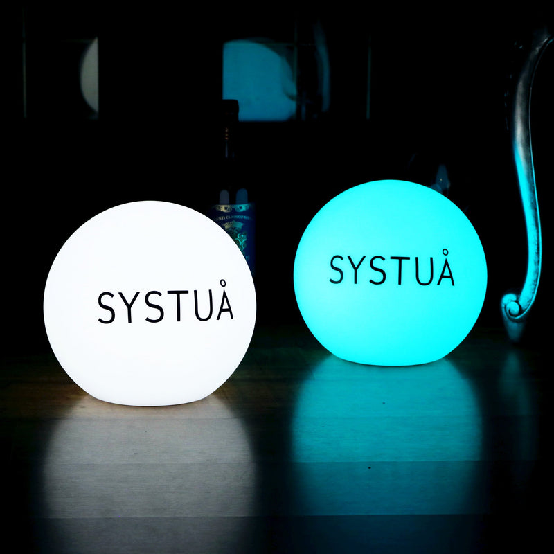 Branded LED Table Lamp, Personalised Colour Changing RGB Wireless Circular Lightbox Sign