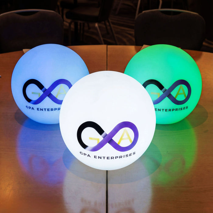 Branded Round LED Logo Lightbox, Customized Sphere Globe Floor Lamp, Illuminated Freestanding Lighted Display Signage for Corporate Event