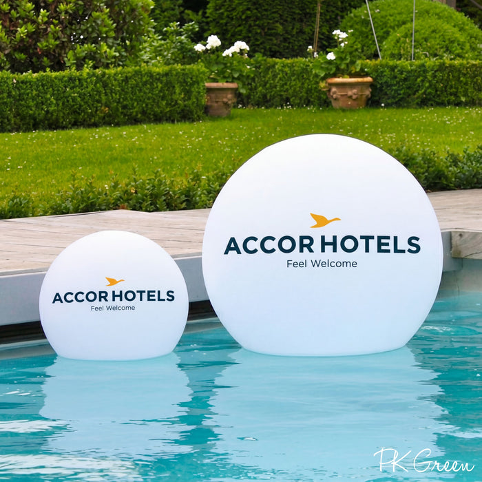 Personalized Branded LED Floating Light for Pool Pond, Custom Printed Illuminated Display Sign