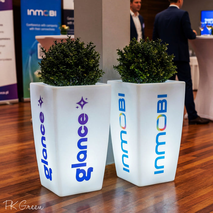 Custom Branded Illuminated Planter Flower Vase Display Sign with Logo