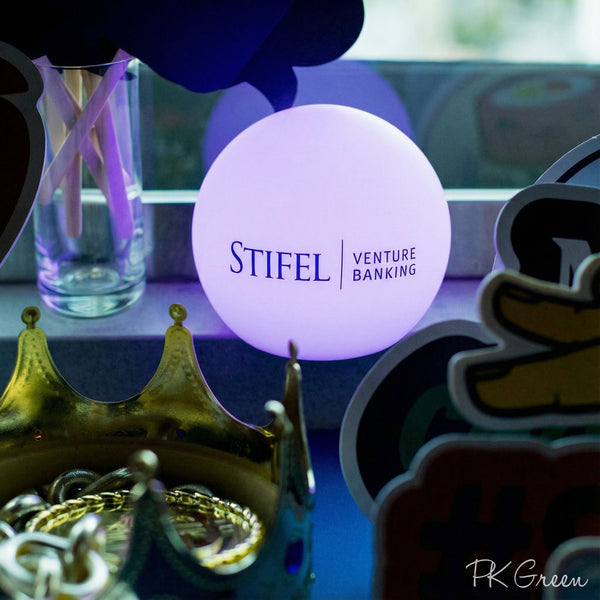 Personalized Table Lamp, Branded LED Round Orb Light Box, Custom Printed with Logo