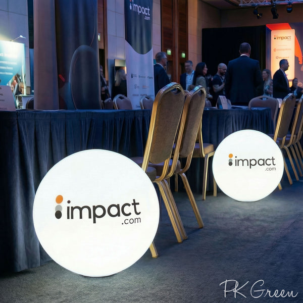 Large Branded Circular LED Light Box Sign, Personalized RGB Floor Lamp with Logo