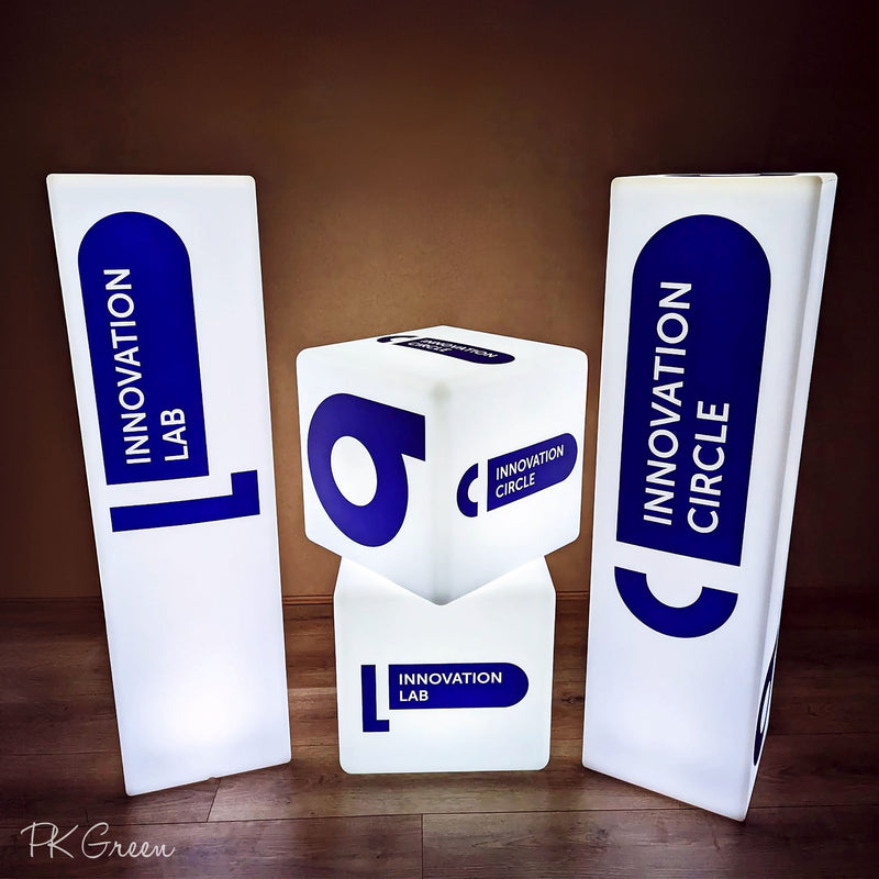 Branded Expo Exhibition Light Box, Custom Outdoor LED Column