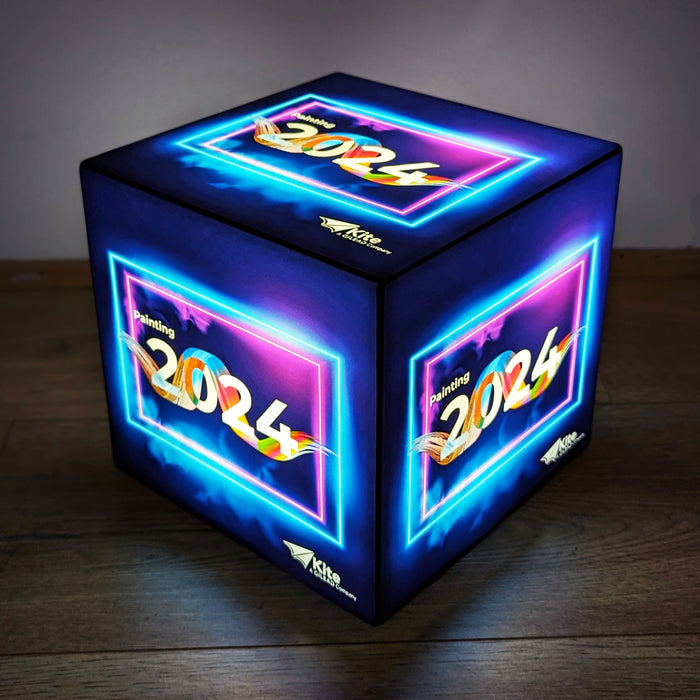 Custom Logo Light LED Cube Block, Branded Advertising Lightbox for Corporate Event, Illuminated Expo Booth Sign