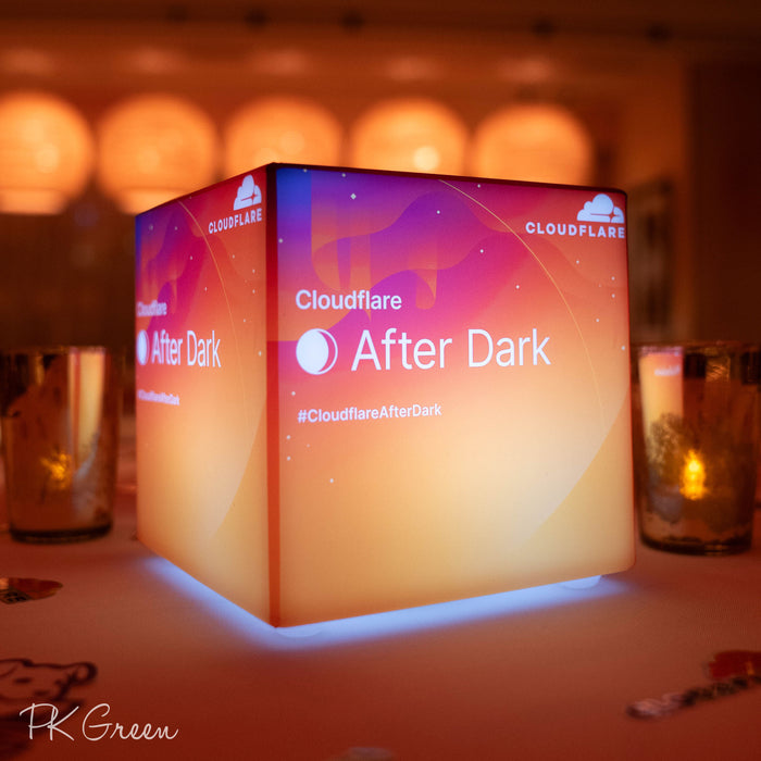 Personalized Promotional Light Box, Illuminated Printed Display Sign with Logo, Cube Table Center