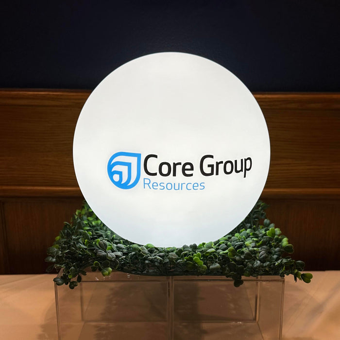 Large Branded Circular LED Light Box Sign, Personalized RGB Floor Lamp with Logo
