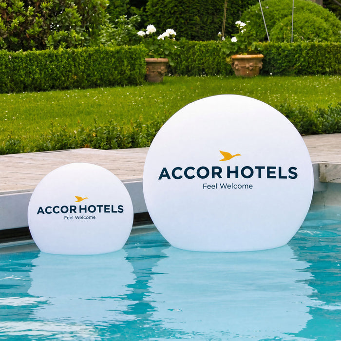 Personalized LED Floating Pool Light, Outdoor Display Light Box, Branded Circular Logo Lamp
