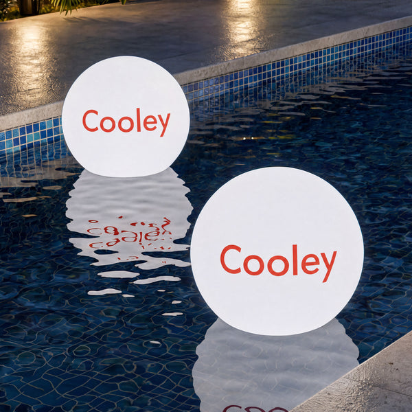 Custom Floating Pool Light with Logo, Branded Lighted Pool Float for Corporate Event, Round Globe LED Lightbox for Conference, Business Event Signage