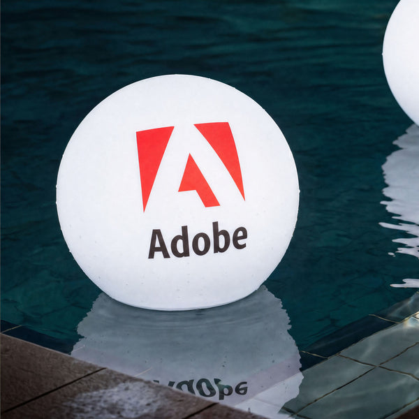 Branded Floating Pool Light, Custom Pool Float, Round Ball Sphere Logo Light Box, Display Sign for Corporate Event, Conference, Launch Party
