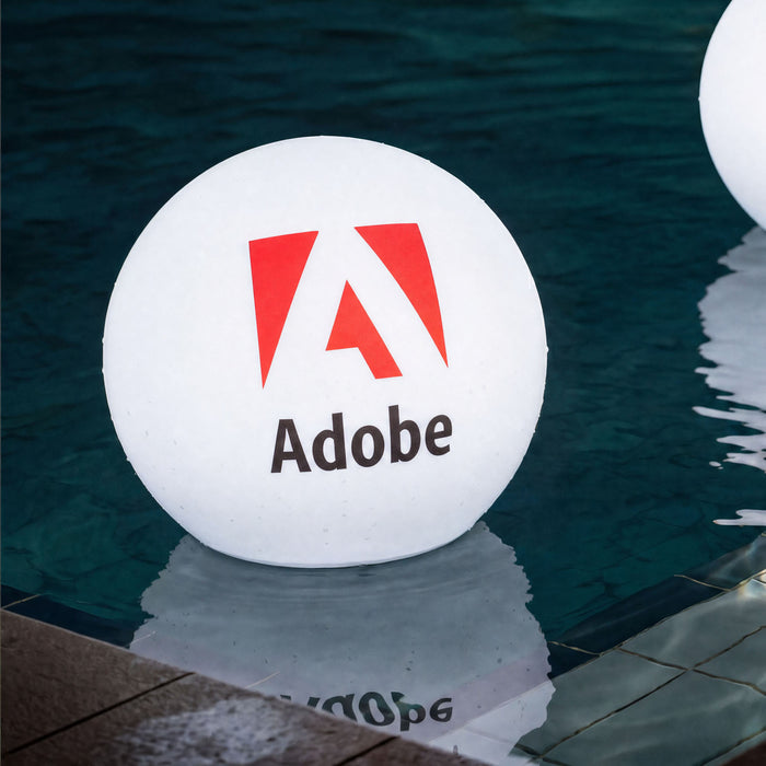 Branded Floating Pool Light, Custom Pool Float, Round Ball Sphere Logo Light Box, Display Sign for Corporate Event, Conference, Launch Party