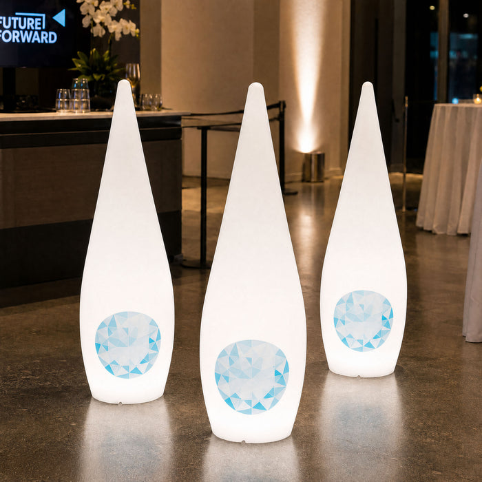Unique Custom Branded Waterdrop Logo Lightbox, Freestanding Entrance Display Sign for Business Event, Expo, Exhibition, Corporate Event, Conference