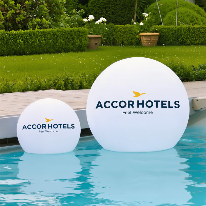 Personalized LED Floating Pool Light, Outdoor Display Light Box, Branded Circular Logo Lamp