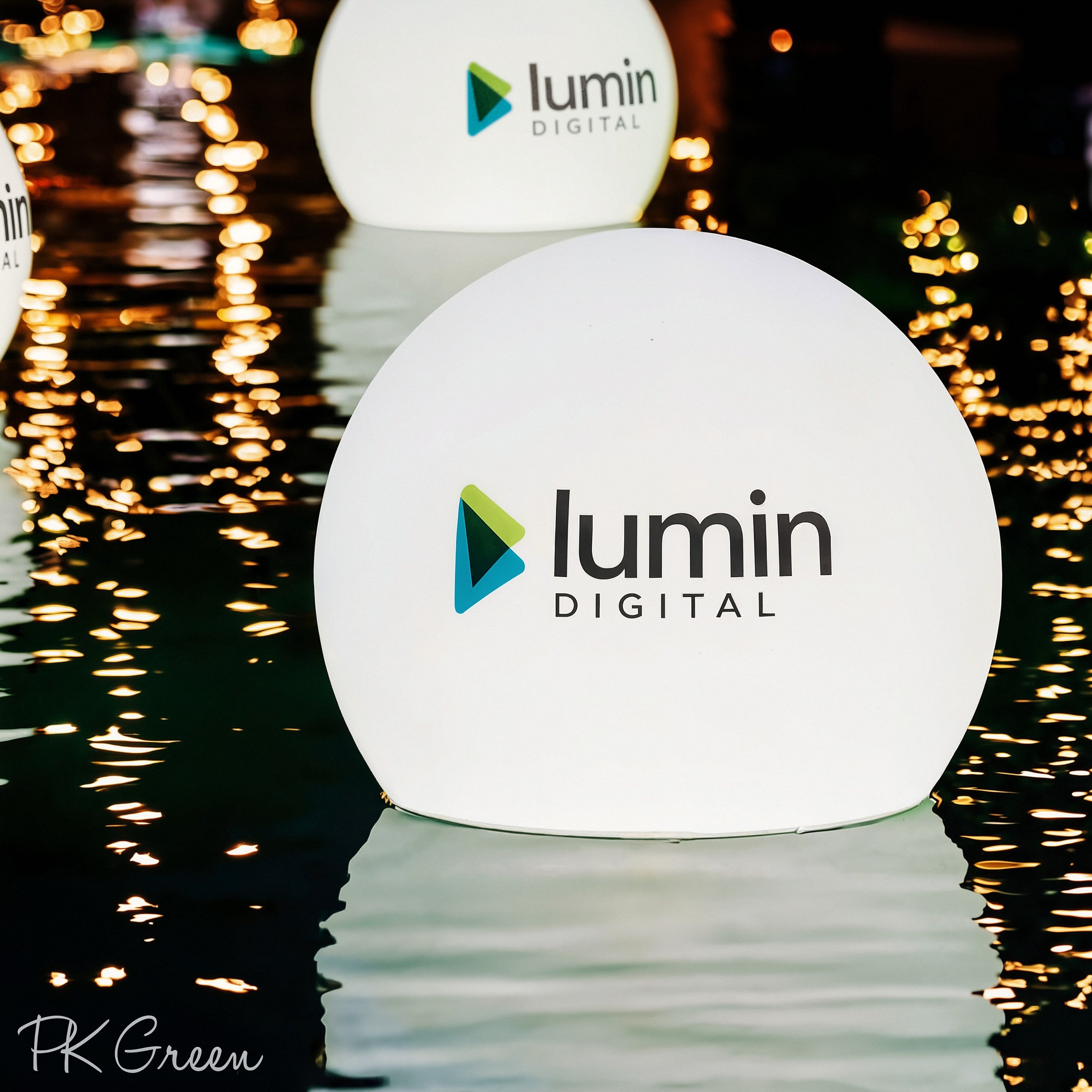 Branded Floating Pool Light, Custom Pool Float, Round Ball Sphere Logo ...
