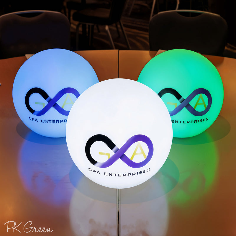 Customized LED Sphere Table Lamp, Branded Circular Table Center, Illum ...
