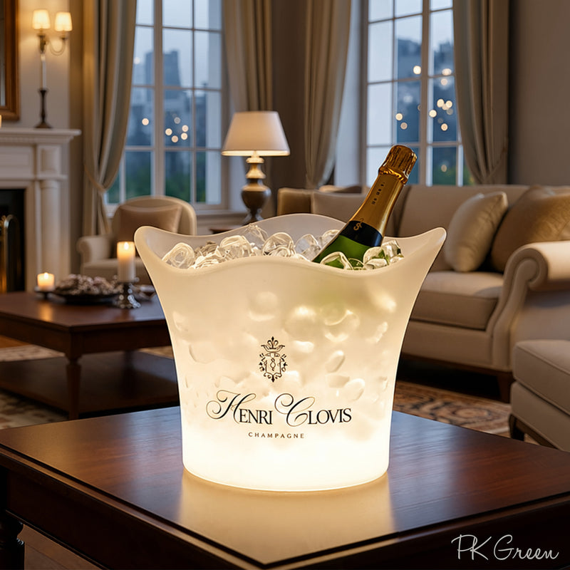 VIRGINIA ICE PEARL バックライト広告プレート Personalized LED Ice Bucket, Custom Branded Illuminated Lightbox
