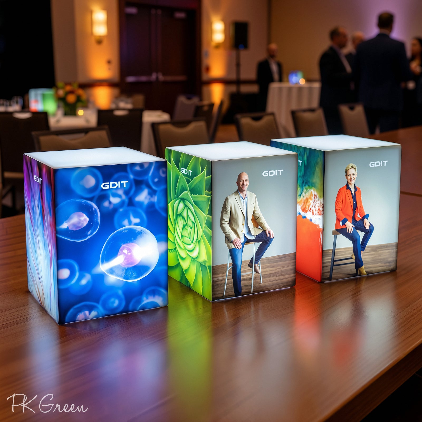 Custom Branded LED Table Center Lightbox, Personalized Illuminated