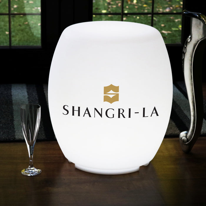 Personalized Illuminated Seat Stool Furniture, Branded Floor Lamp, LED Display Logo Lightbox