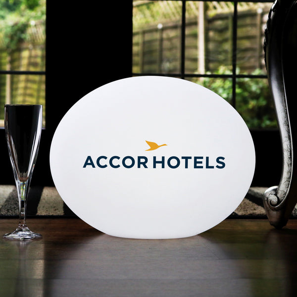 Personalized LED Table Lamp, Custom Printed Circular Outdoor LED Light Box, Illuminated Sign
