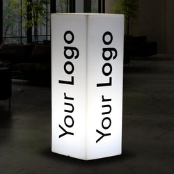 Branded Expo Exhibition Light Box, Custom Outdoor LED Column Pillar Plinth Corporate Event Logo Sign, Tall Frameless Conference Display Signage Cube