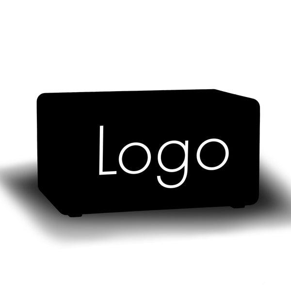 Branded Logo Light Box, Lighted LED Cube Seat Stool Bench Rectangle, Customizable Event Signage for Expo Booth, Conference, Corporate Event