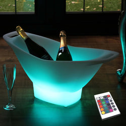 LED Champagne Ice Bucket with Remote, Cordless, Multicolor