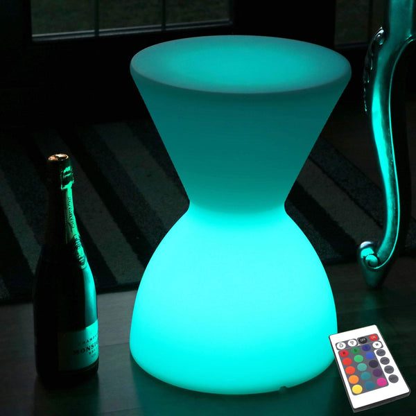 LED Drum Stool Seat Table, Rechargeable Floor Lamp for Living Room, RGB Sensory Mood Lighting
