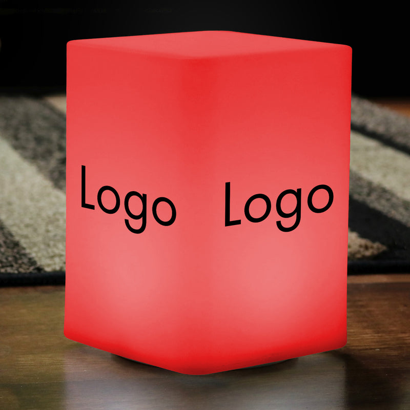 Custom Light Box, Branded Logo Corporate Centerpiece for Conference, Business Event Decor, Light Up Customizable Cube Display Block Totem Sign