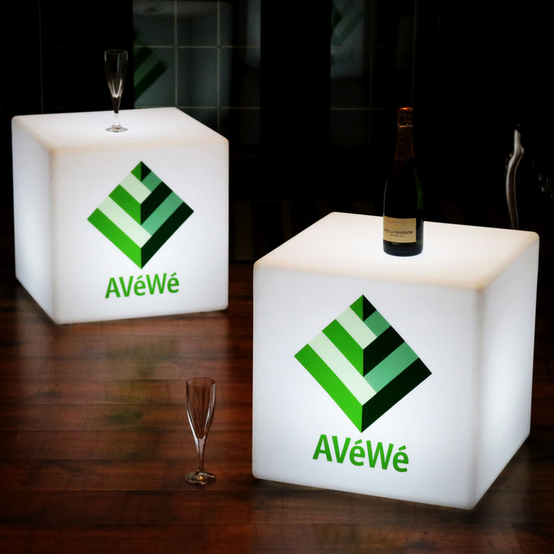 Custom Logo Light LED Cube Block, Branded Advertising Lightbox for Corporate Event, Illuminated Free Standing DJ Concert Exhibition Stand Sign