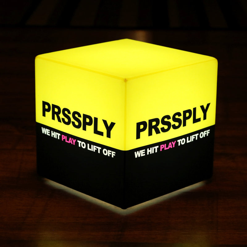 Custom Logo Light LED Cube Block, Branded Advertising Lightbox for Corporate Event, Illuminated Free Standing DJ Concert Exhibition Stand Sign