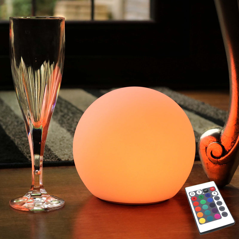 Bedside Night Lamp, Illuminated Multicolor LED Sphere, Wireless, 15cm