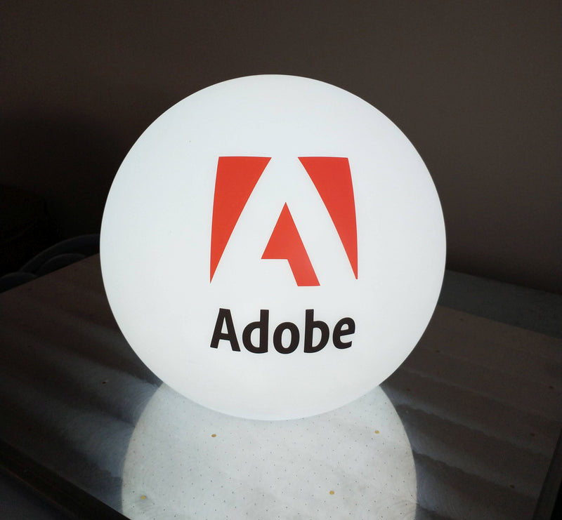 Custom Branded Corporate Centerpiece, Round Frameless LED Logo Light B ...