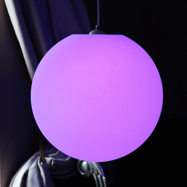 Multicolor LED Pendant Ceiling Light, 50cm Sphere Ball Hanging Lamp with RGB Remote