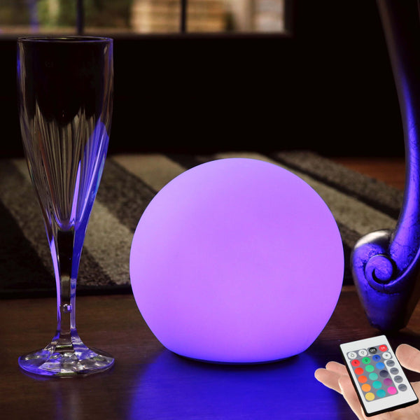 Bedside Night Lamp, Illuminated Multicolor LED Sphere, Wireless, 15cm