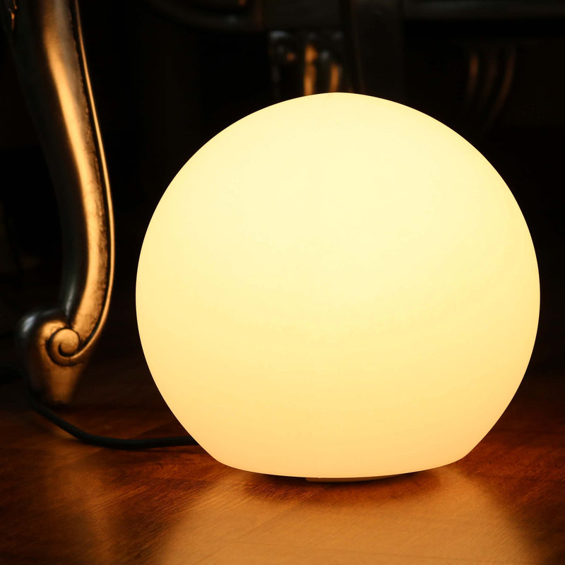 Dimmable Round Table Lamp Living Room, 30cm Sphere, LED E27 Warm White