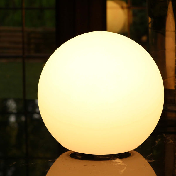 Dimmable LED Ball Table Lamp, 25cm Decorative Globe, Warm White Light
