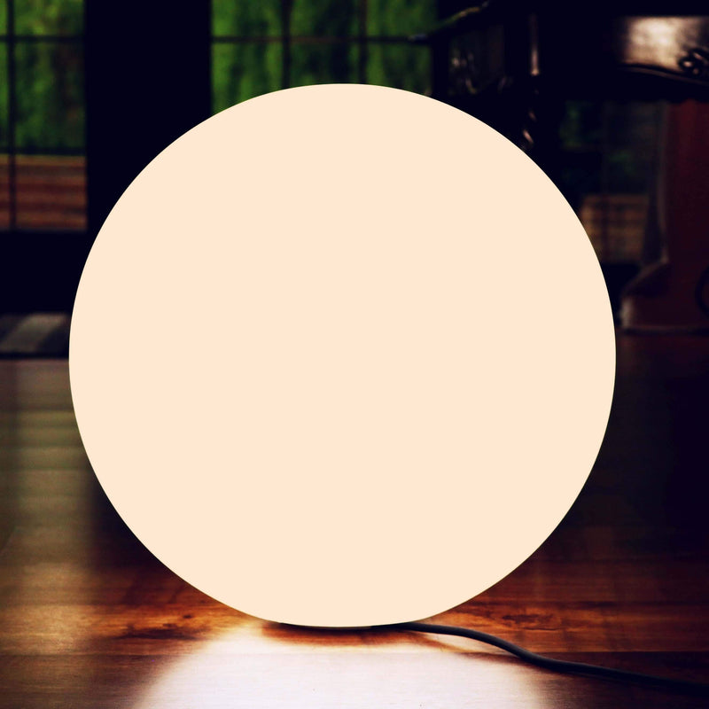 Large Circular E27 Floor Lamp, 60cm Modern LED Ball Sphere Orb Light for Living Room, Warm White