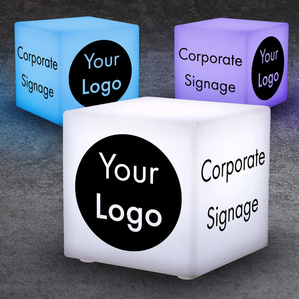 Tabletop Marketing Displays for Brand Launch Parties, Branded Light Boxes, Illuminated Display Boxes for Corporate Dinner, Countertop Sign LED Cube