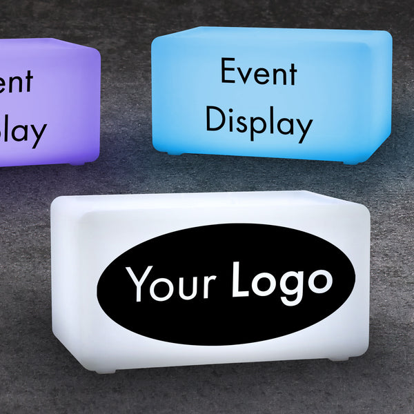 Outdoor Light Boxes for Corporate Events, Custom Light Box Signs, Event Display Ideas for Conference Booths, Branded Business Sign, Lighted Cube Seat