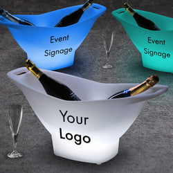 Branded Light Boxes for Trade Shows, Lightbox Signage, Logo Printed Signs for Conference Booths, Conference Signage, Light Up Wine Bucket