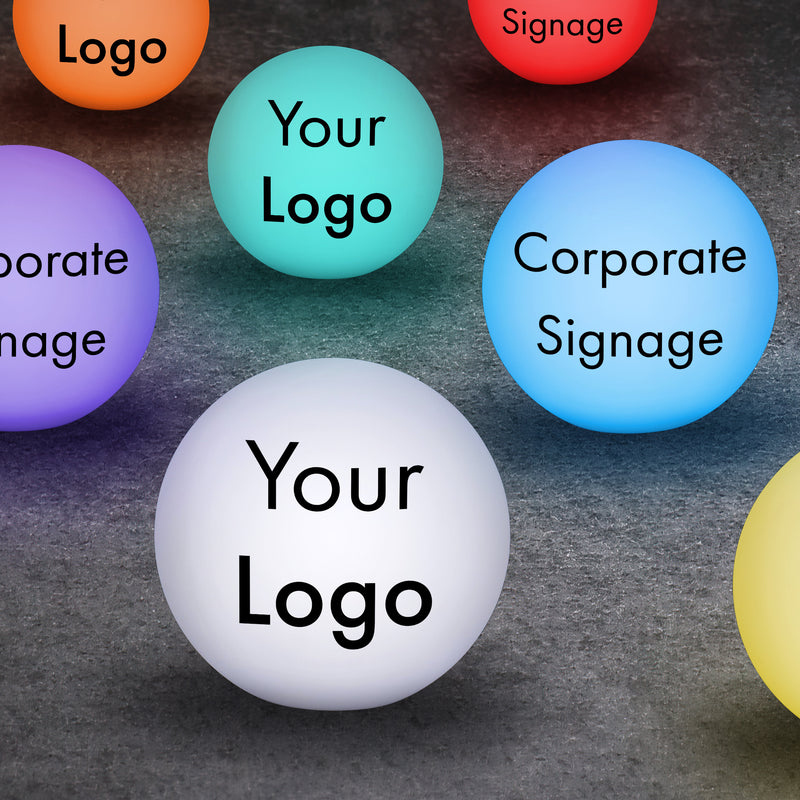 Event Table Decor for Corporate Events, Lighted Sign Boxes, Corporate Party Decor for Awards Ceremony, Event Booth Sign, Color Changing LED Globe Orb