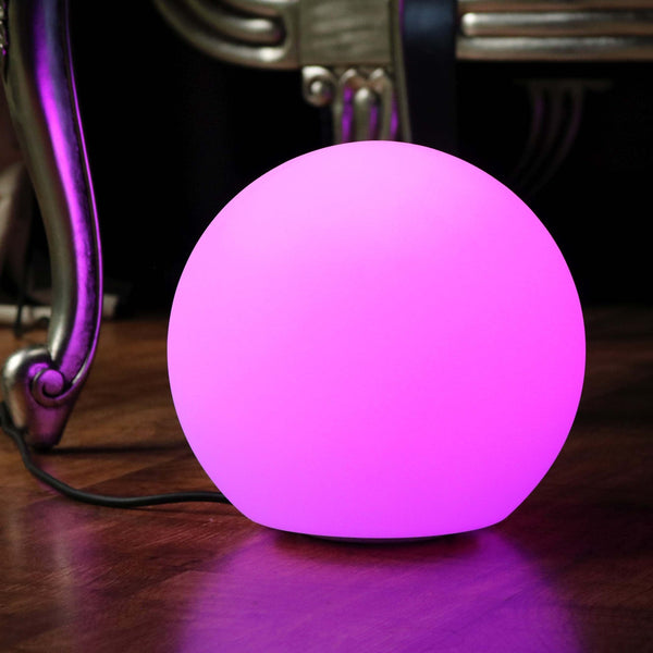 Bedside Lamp, Mains Powered, 25cm Multicolor LED Ball with Remote