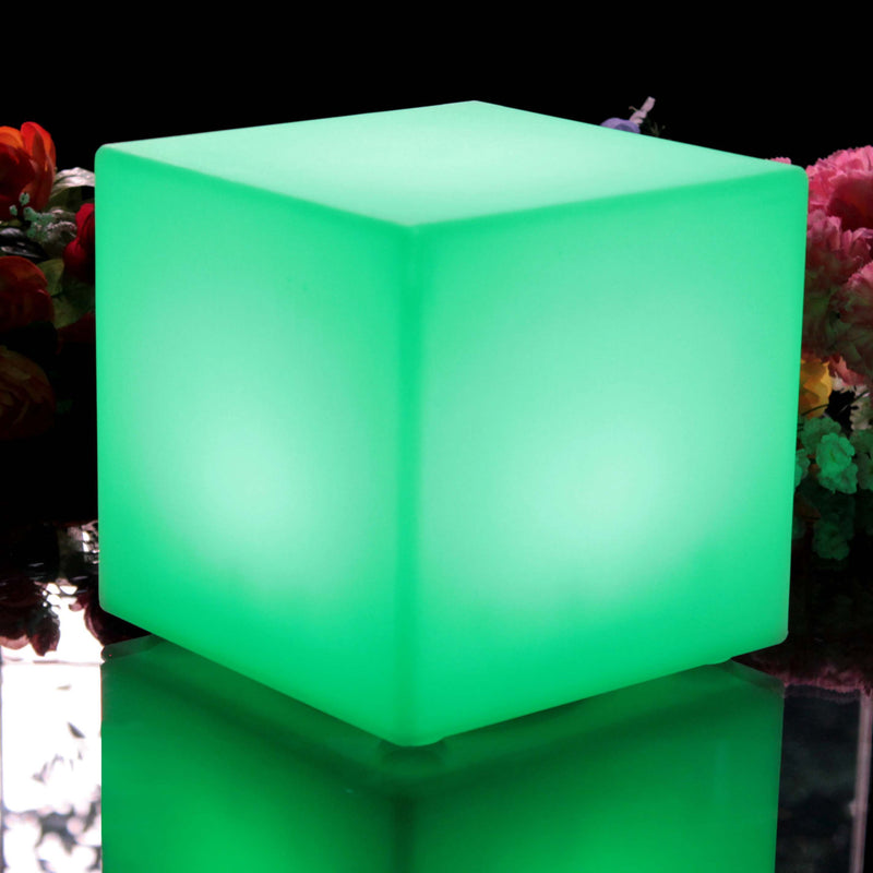 Light Up LED Cube 20cm, Cordless RGB Table Lamp with Remote