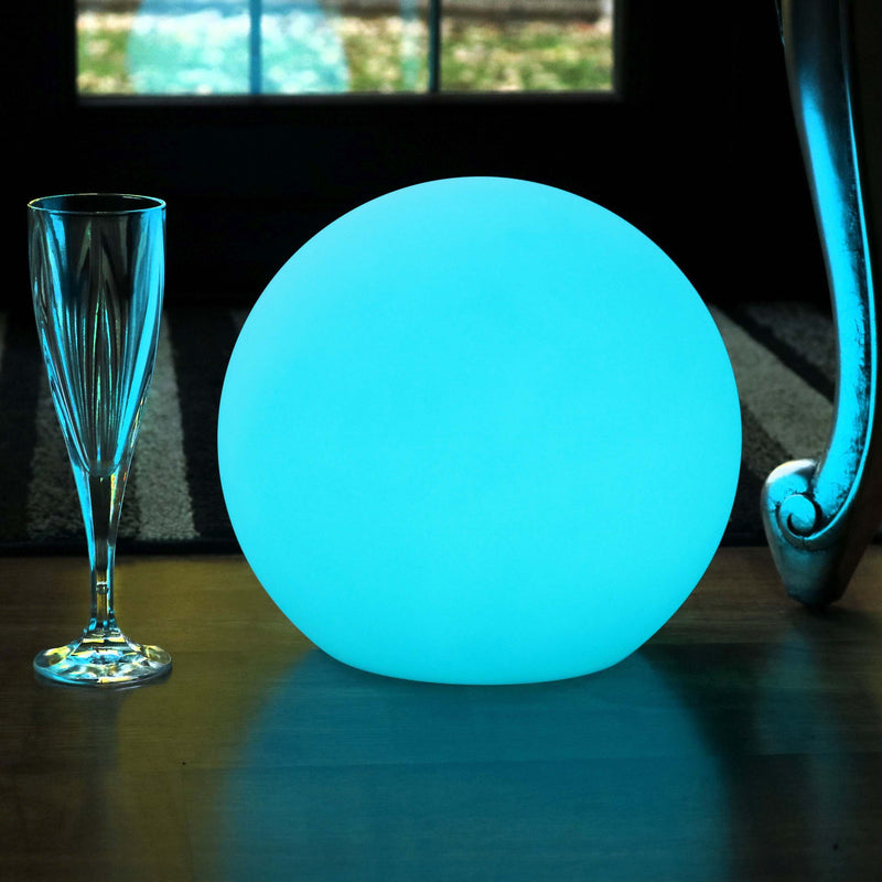 Rechargeable Table Lamp, Dimmable LED Ball with Remote, 25cm