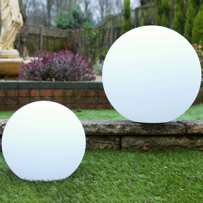 Large 50cm LED Outdoor Sphere Light, Multicolor RGB Ball Floor Lamp, Rechargeable Garden Lighting