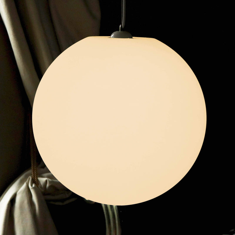 LED Ceiling Pendant Light, Large 50cm E27 Globe Orb Hanging Lamp, Warm White E27 Bulb