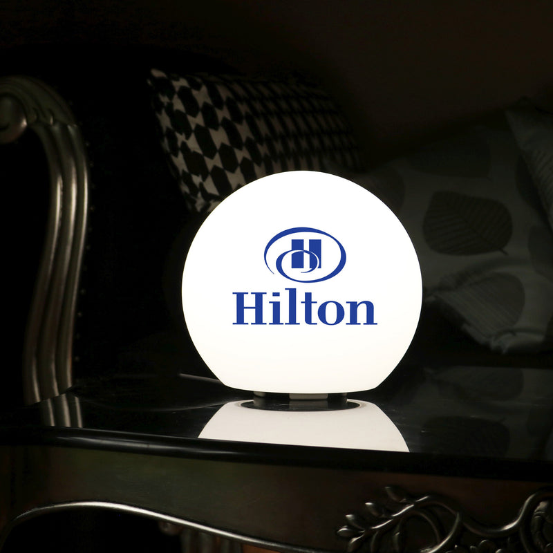 Customised LED Table Lamp, Round Logo Light Box, Free Standing Illuminated Display Signage